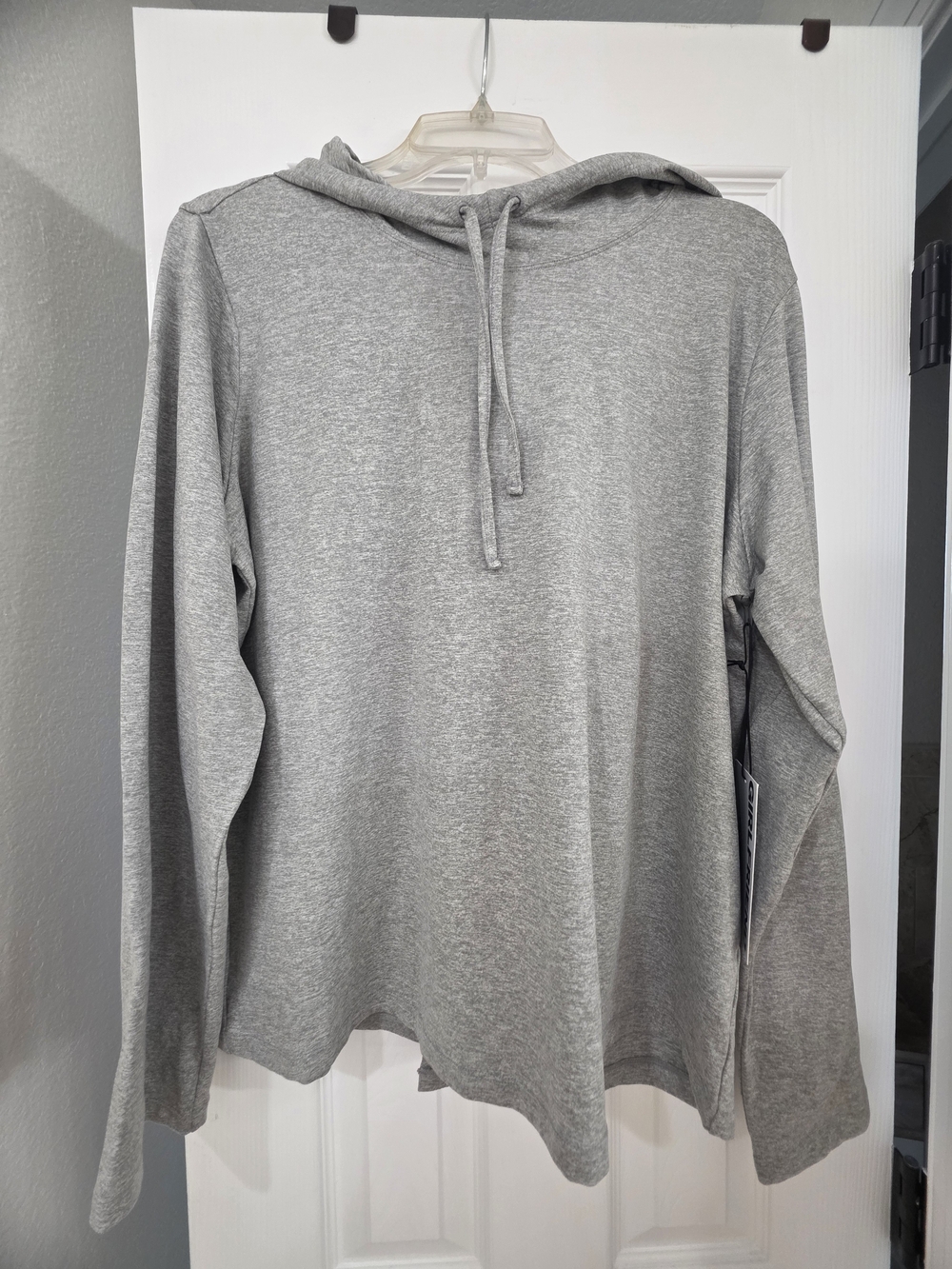 girlfriend collective Heather Gray Hooded Long-Sleeve Shirt